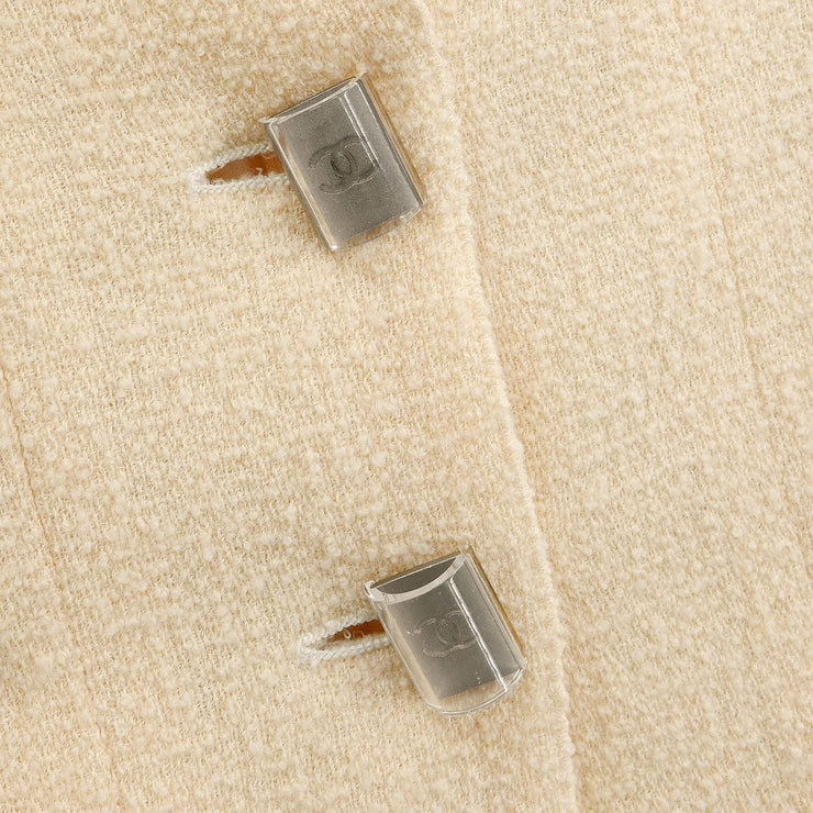 Chanel Single Breasted Jacket White 99C #40 154465