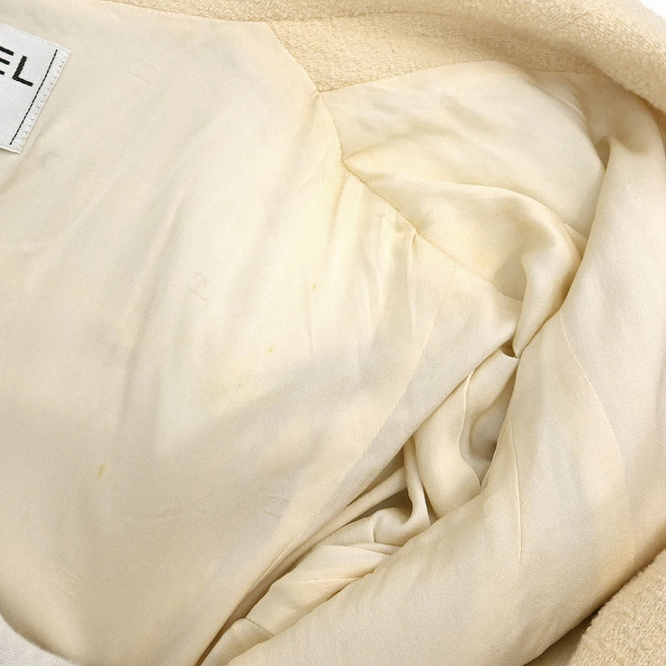 Chanel Single Breasted Jacket White 99C #40 154465