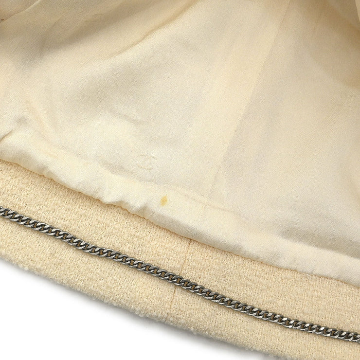 Chanel Single Breasted Jacket White 99C #40 154465
