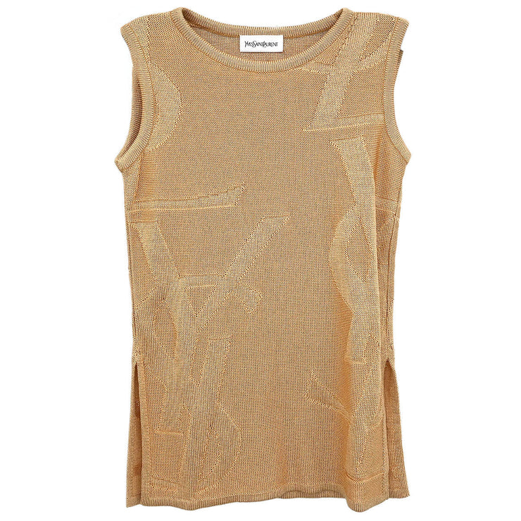 Yves Saint Laurent Tank Sleeveless Top Beige SKB9-393 #M 154469