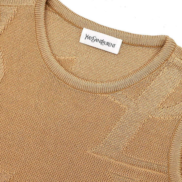 Yves Saint Laurent Tank Sleeveless Top Beige SKB9-393 #M 154469