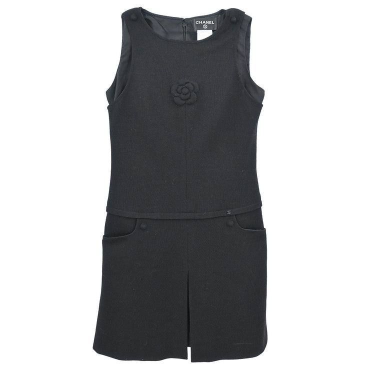 Chanel Sleeveless Dress Black 07A #38 154471