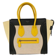 Celine Tricolor Canvas Leather Micro Luggage Tote Bag U-GA-0135 154474