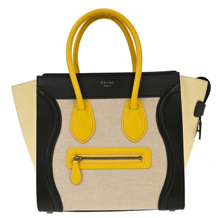 Celine Tricolor Canvas Leather Micro Luggage Tote Bag U-GA-0135 154474