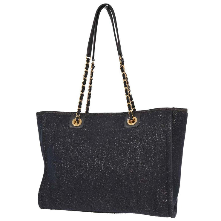 Chanel Navy Gold Small Deauville Tote Bag 154478