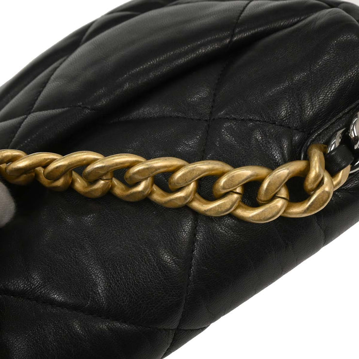 Chanel Black Calfskin 19 Dix-neuf  Shoulder Bag 154479