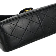 Chanel Black Lambskin Classic Square Flap Shoulder Bag 20 154485