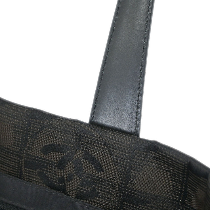 Chanel Brown Jacquard Nylon Travel Line Tote Handbag 154490