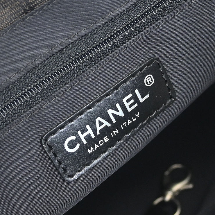 Chanel Brown Jacquard Nylon Travel Line Tote Handbag 154490