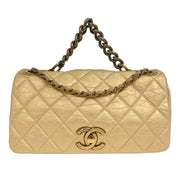 Chanel Gold Calfskin Pondicherry Flap 2way Handbag 154492
