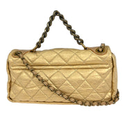 Chanel Gold Calfskin Pondicherry Flap 2way Handbag 154492
