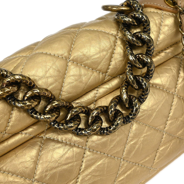 Chanel Gold Calfskin Pondicherry Flap 2way Handbag 154492