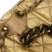 Chanel Gold Calfskin Pondicherry Flap 2way Handbag 154492
