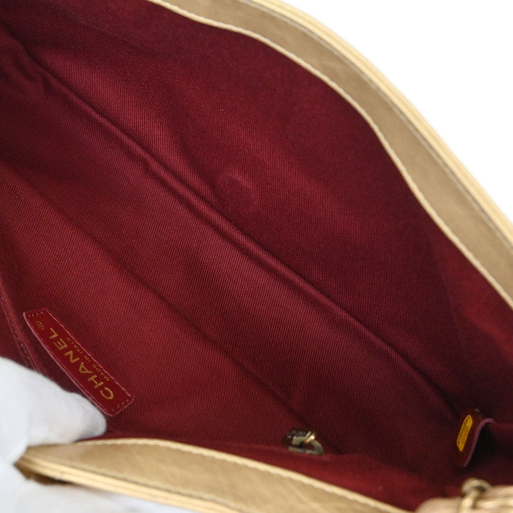 Chanel Gold Calfskin Pondicherry Flap 2way Handbag 154492