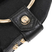 Gucci Black Canvas GG Horsebit Handbag 131495 205027 154493