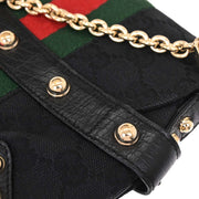 Gucci Black Canvas GG Horsebit Handbag 131495 205027 154493