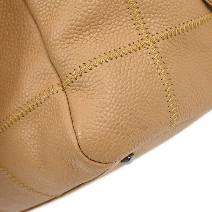 Chanel Beige Calfskin Wild Stitch Choco Bar Handbag 154494
