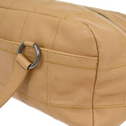 Chanel Beige Calfskin Wild Stitch Choco Bar Handbag 154494