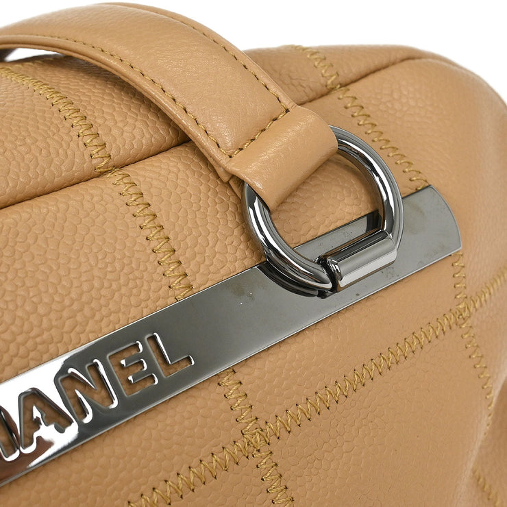 Chanel Beige Calfskin Wild Stitch Choco Bar Handbag 154494