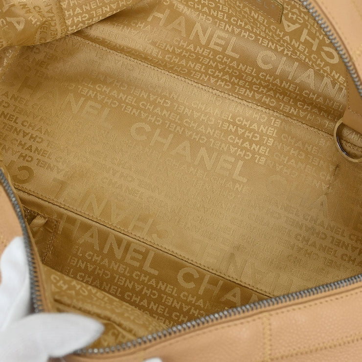 Chanel Beige Calfskin Wild Stitch Choco Bar Handbag 154494