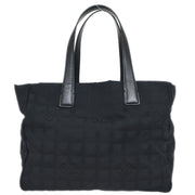 Chanel Black Jacquard Nylon Travel Line Tote Handbag 154495