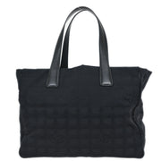Chanel Black Jacquard Nylon Travel Line Tote Handbag 154495