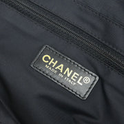 Chanel Black Jacquard Nylon Travel Line Tote Handbag 154495
