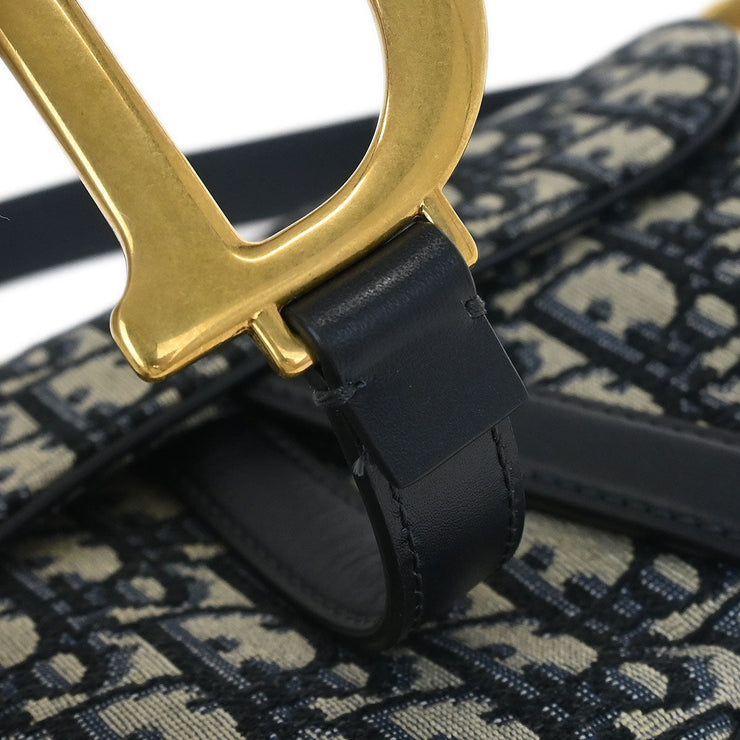 Christian Dior Navy Oblique Trotter Saddle Handbag 05-RU-1108 154497