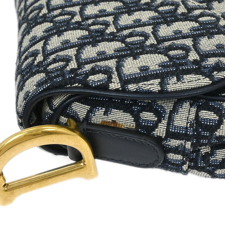 Christian Dior Navy Oblique Trotter Saddle Handbag 05-RU-1108 154497