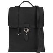 Hermes Black Taurillon Clemence Sac a Depeches DPLG Handbag  Square:F M.U 154498
