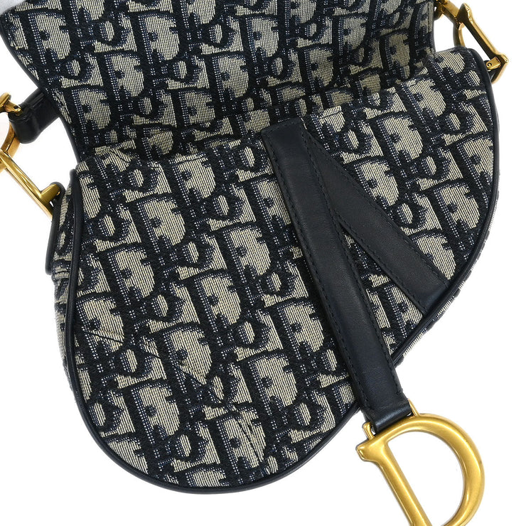 Christian Dior Navy Oblique Trotter Saddle Handbag 28-MA-1129 154501