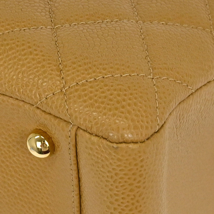 Chanel Beige Calfskin Tote Chain Handbag 154502