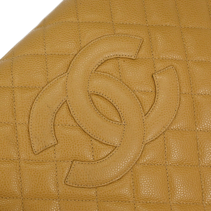 Chanel Beige Calfskin Tote Chain Handbag 154502