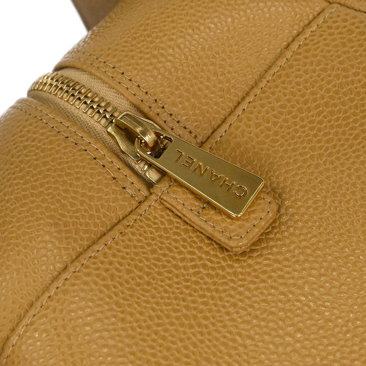 Chanel Beige Calfskin Tote Chain Handbag 154502