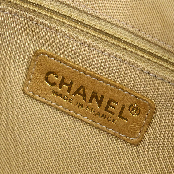 Chanel Beige Calfskin Tote Chain Handbag 154502