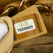Chanel Beige Calfskin Tote Chain Handbag 154502