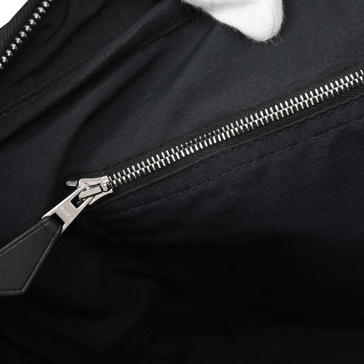 Hermes Black Toile Chevrons Acapulco Besace MM Shoulder Bag 154503