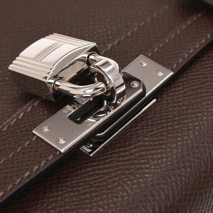 Hermes Chocolat Epsom Kelly 25 Retourne 2way Handbag  Square:M 4 154504