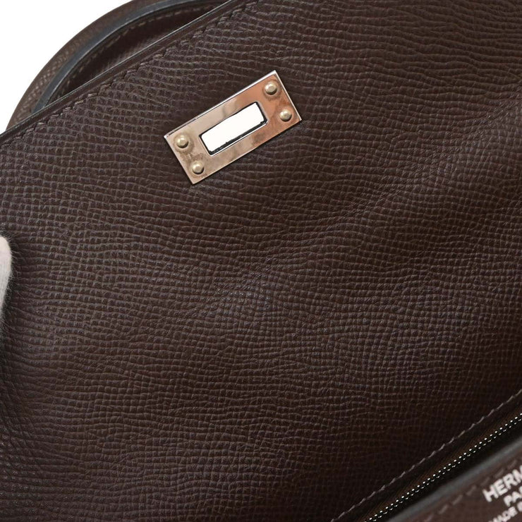 Hermes Chocolat Epsom Kelly 25 Retourne 2way Handbag  Square:M 4 154504