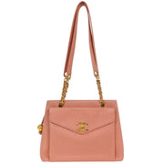 Chanel Pink Calfskin Chain Shoulder Bag 154508