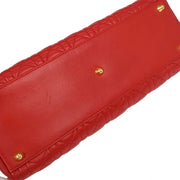 Christian Dior Red Lambskin Lady Dior 2way Handbag MA-0999 154511