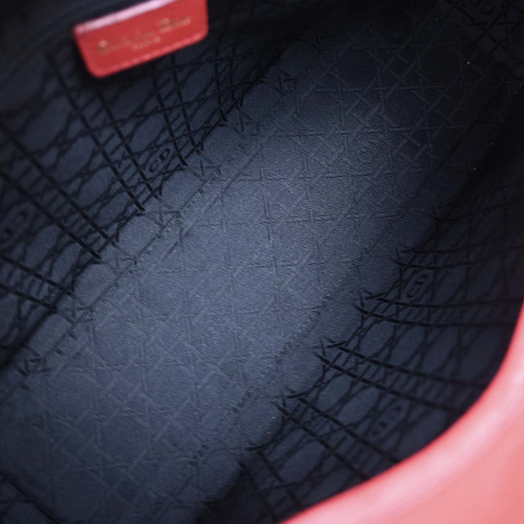 Christian Dior Red Lambskin Lady Dior 2way Handbag MA-0999 154511