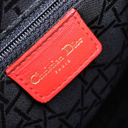 Christian Dior Red Lambskin Lady Dior 2way Handbag MA-0999 154511