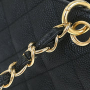 Chanel Black Calfskin Petite Timeless Tote PTT Chain Handbag 154512