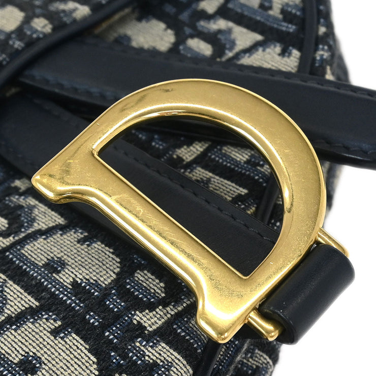 Christian Dior Navy Oblique Trotter Saddle Handbag 05-RU-0188 154515