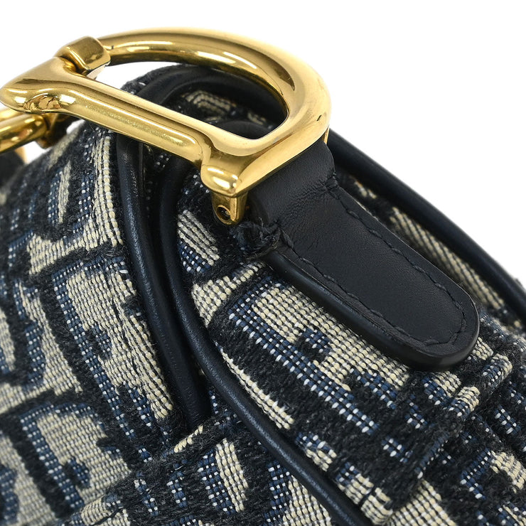 Christian Dior Navy Oblique Trotter Saddle Handbag 05-RU-0188 154515