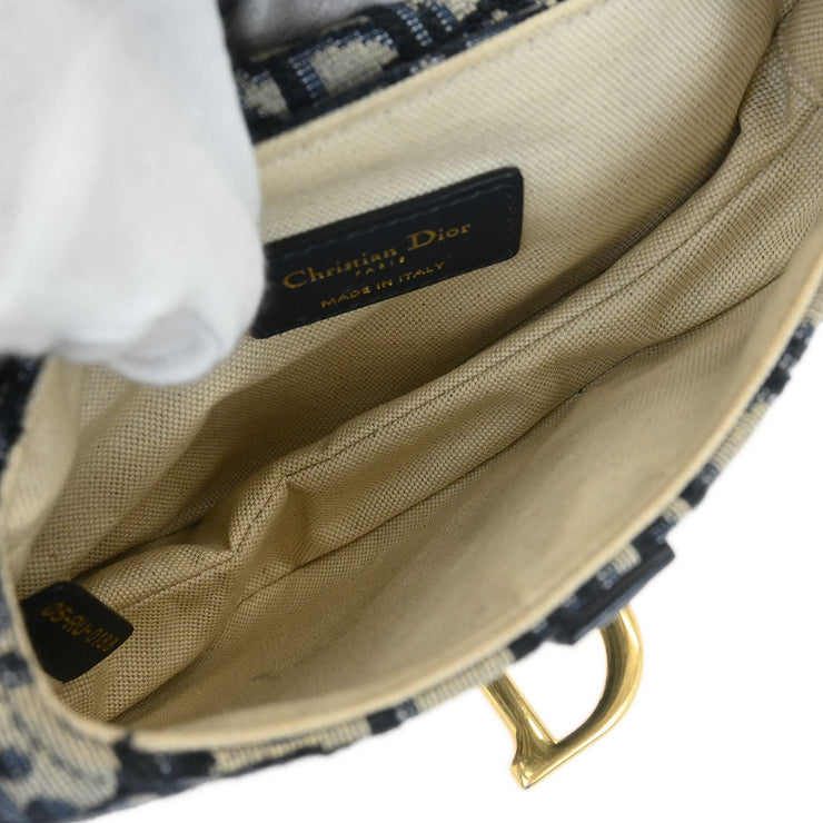 Christian Dior Navy Oblique Trotter Saddle Handbag 05-RU-0188 154515