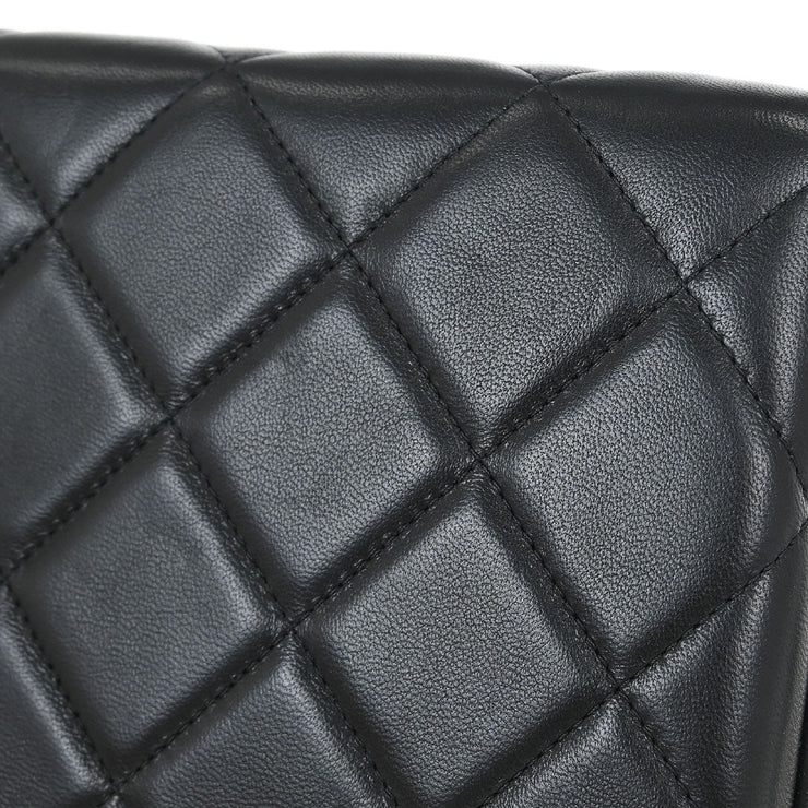 Chanel Black Lambskin Metal Bar Frame 2way Handbag 154517