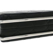 Chanel Black Lambskin Metal Bar Frame 2way Handbag 154517