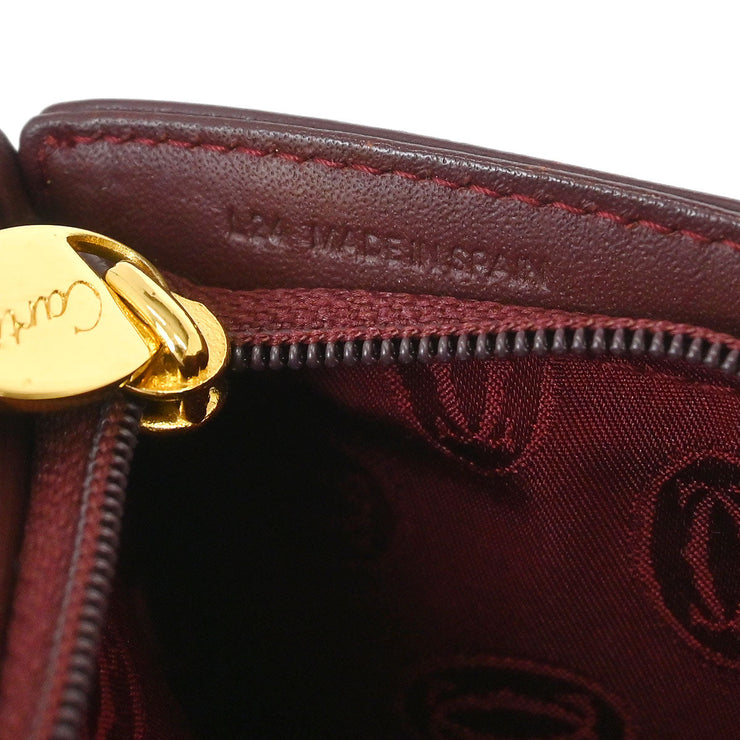 Cartier Bordeaux Leather Coin Walet Pouch L24 154520
